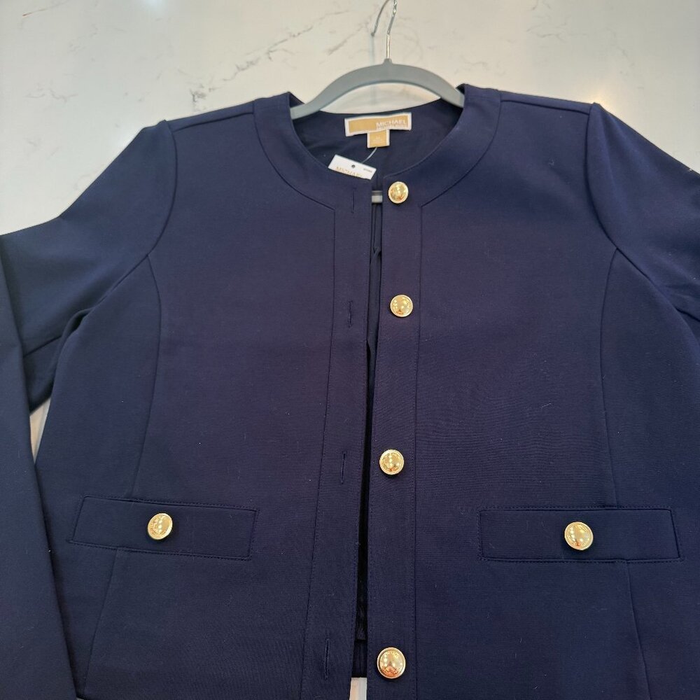 Michael Kors midnight blue military jacket